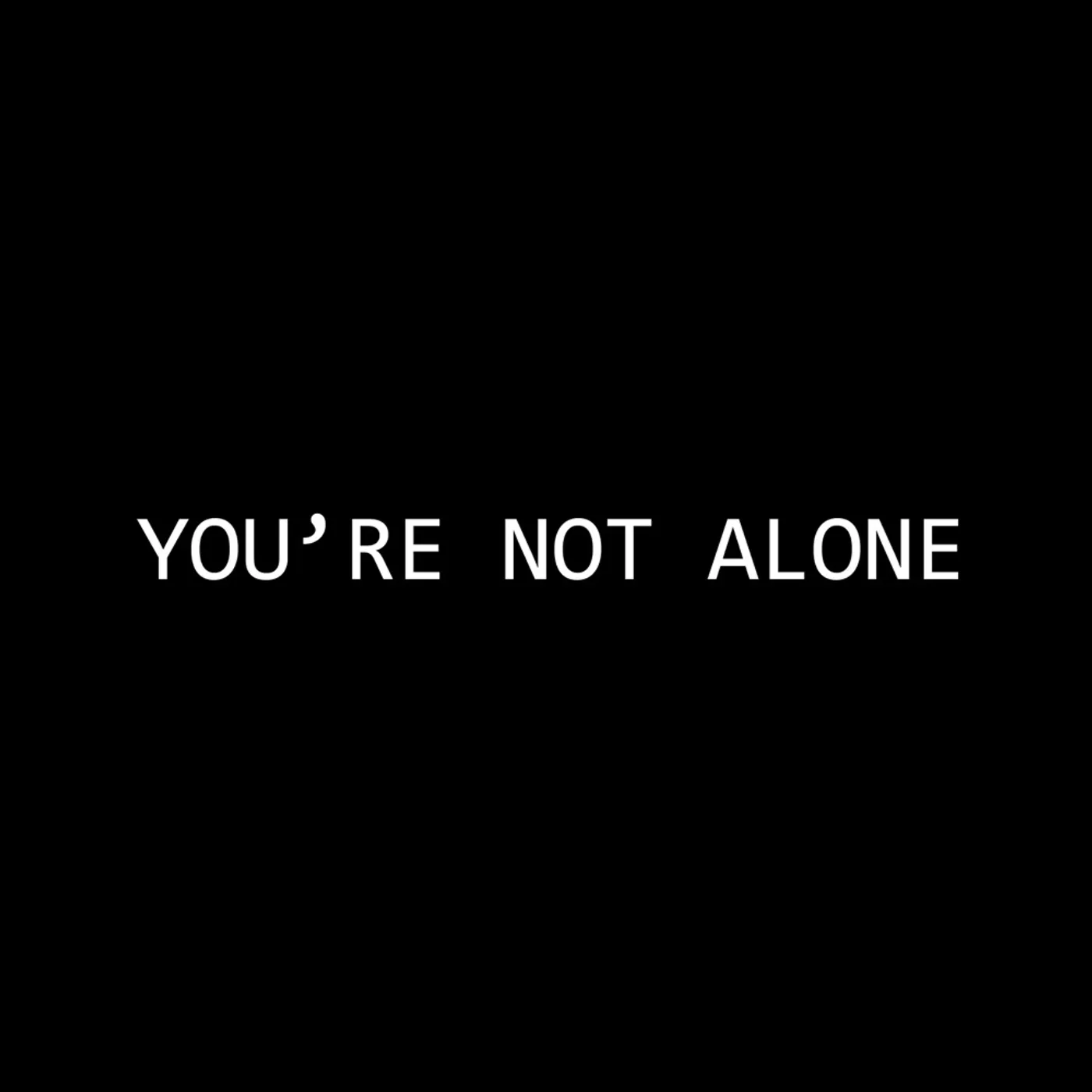 Portada de you're not alone